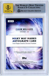 Graded 2024 Topps Cosmic Chrome Football Caleb Williams #MWM-CW /25 Milky Way Marks Auto Rookie RC Football Card BGS 9 10 Auto Grade
