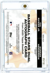 2025 Topps Cal Ripken Jr Gunnar Henderson #BSDARJH /10 Baseball Stars Dual Auto Baltimore Orioles Baseball Card