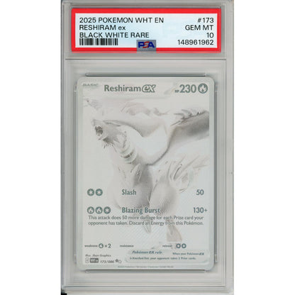 Pokemon Graded: Reshiram Ex 173/86 White Flare (2025) PSA 10
