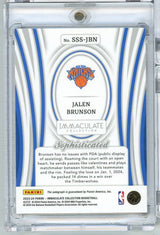 2023 Panini Immaculate Jalen Brunson #SSSJBN /25 Sophisticated Auto Basketball Card
