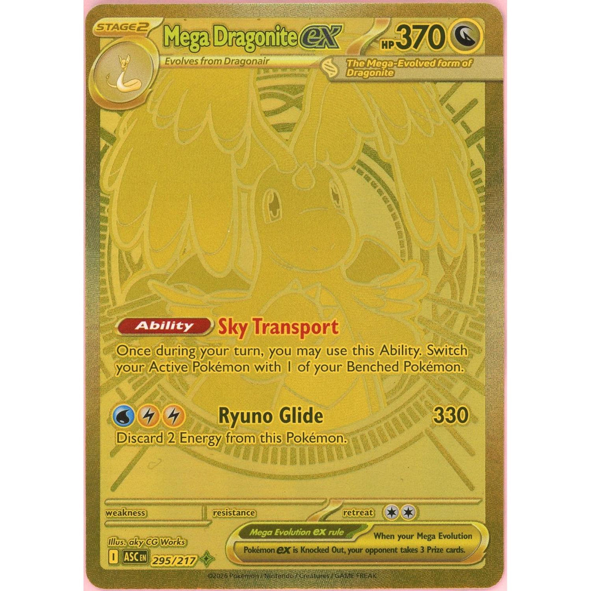 Pokemon Single: Mega Dragonite Ex 295/217 Ascended Heroes (2026) Hyper Rare Nm