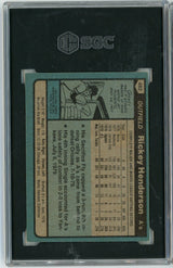 Graded 1980 Topps Rickey Henderson #482 Rookie RC Baseball Card SGC 7 Near Mint
