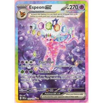 Pokemon Single: Espeon Ex 155/131 Prismatic Evolutions (2025) Sir Nm