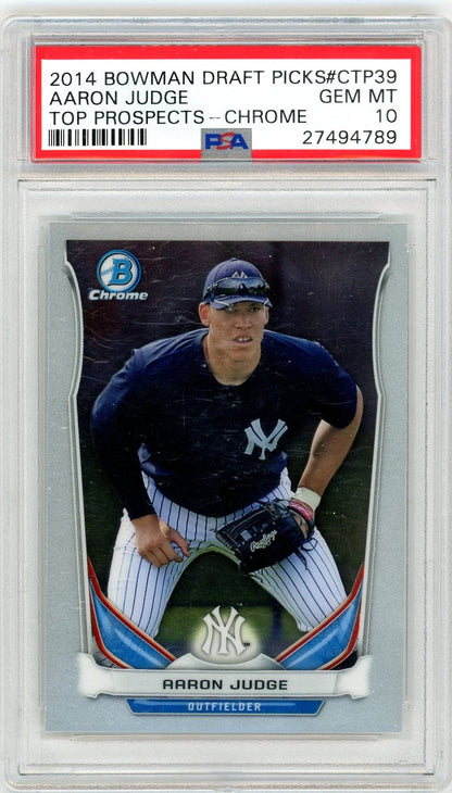 Aaron Judge 2014 Bowman Draft Picks Chrome Top Prospects PSA 10