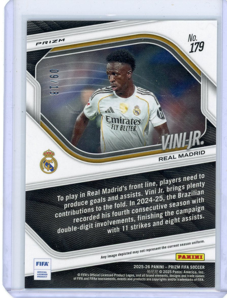 Vini Jr. 2025-26 Panini Prizm Fifa Plum Blossom #'D 09/18