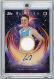 2025 Topps Midnight Kon Knueppel #RJAKK Rookie Jersey Autographs /75 Charlotte Hornets Rookie RC Basketball Card