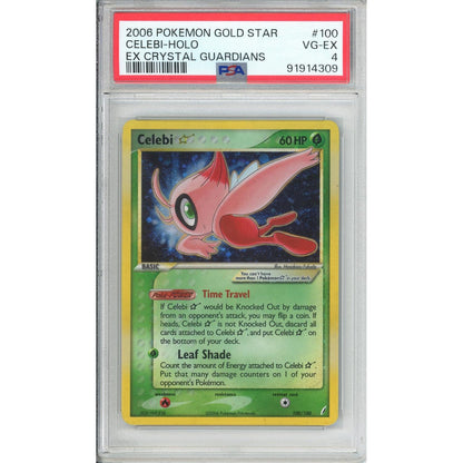 Pokemon Graded: Celebi Gold Star 100/100 Ex Crystal Gaurdians (2006) Holo PSA 4