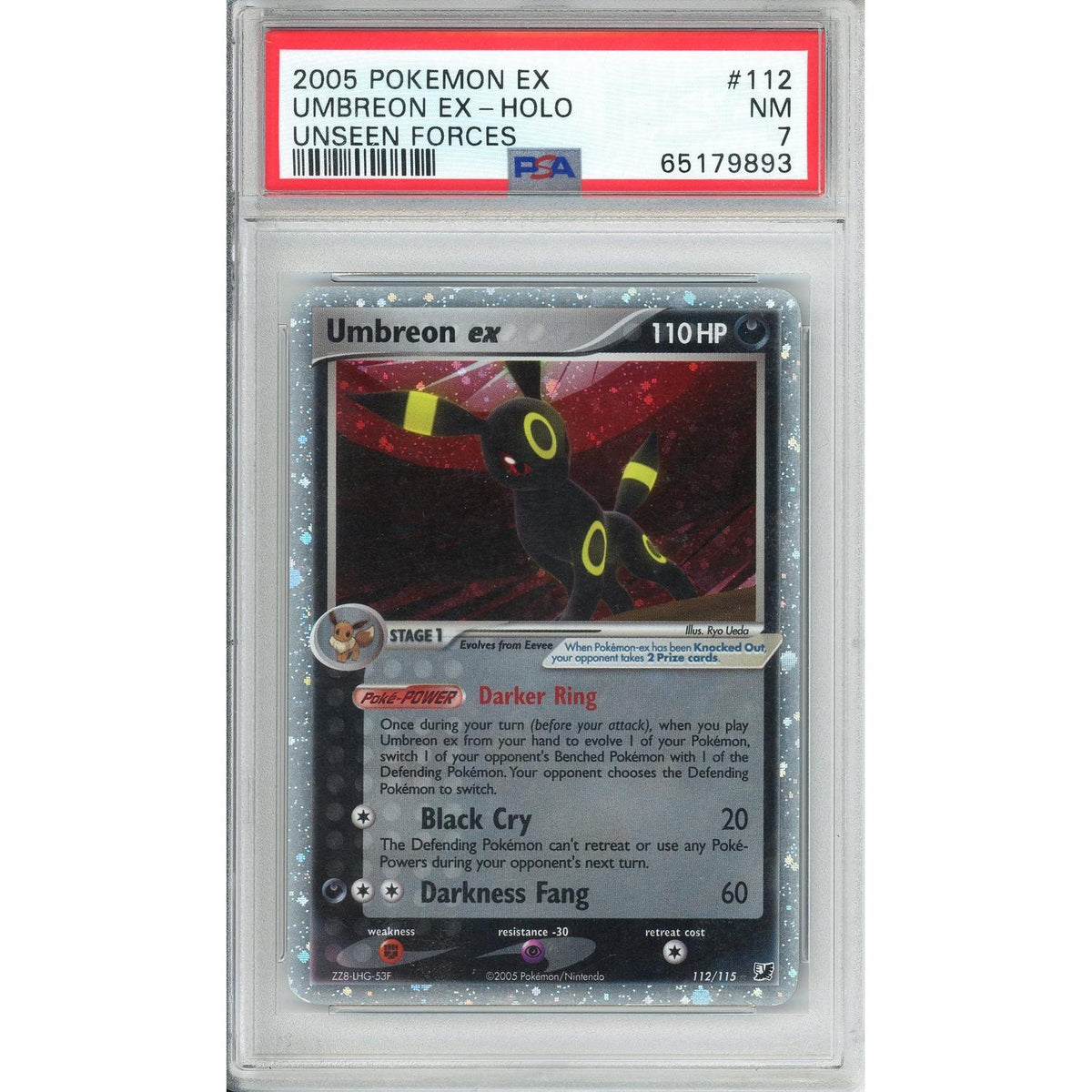 Pokemon Graded: Umbreon Ex 112/115 Ex Unseen Forces (2005) Holo PSA 7