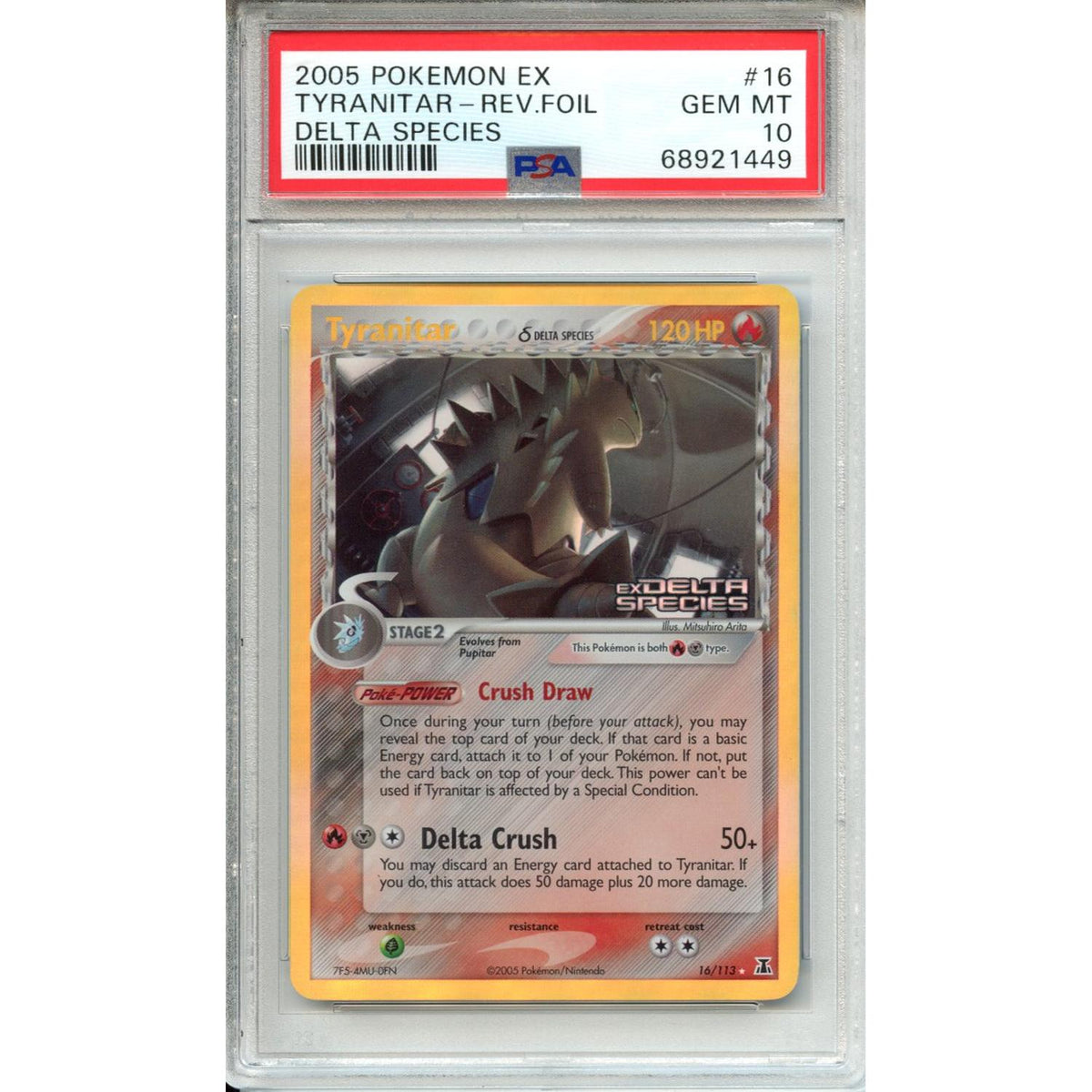 Pokemon Graded: Ex Delta Species (Set Stamped) Tyranitar PSA 10