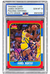 James Worthy Signed 1986 Fleer #131 Trading Card HOF 03 PSA Auto Gem MT 10