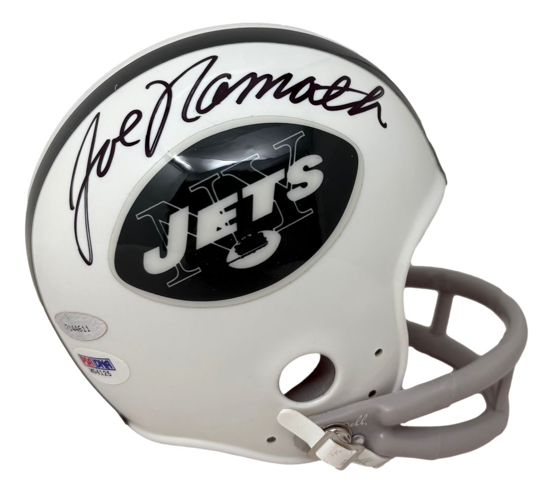 Joe Namath Signed New York Jets Throwback Mini TK Helmet PSA/DNA Hologram
