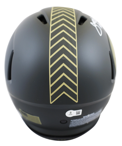 Mean Joe Green (Hof) Signed Pittsburgh Steelers Full-Size Authentic On-Field Salute To Service Speed Helmet (Beckett) W/ Case