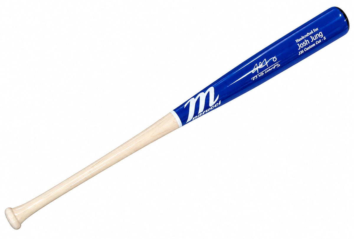 Josh Jung Texas Rangers Signed Marucci Game Model Baseball Bat 23 WS Champs GTSM