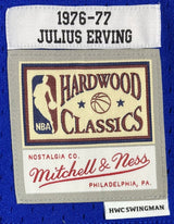 Julius Dr. J Erving Signed 76ers Blue M&N Hardwood Classics Swingman Jersey PSA