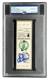 Larry Bird Signed Celtics vs Bucks Nov 7 1980 Ticket Stub PSA/DNA Auto Gem MT 10