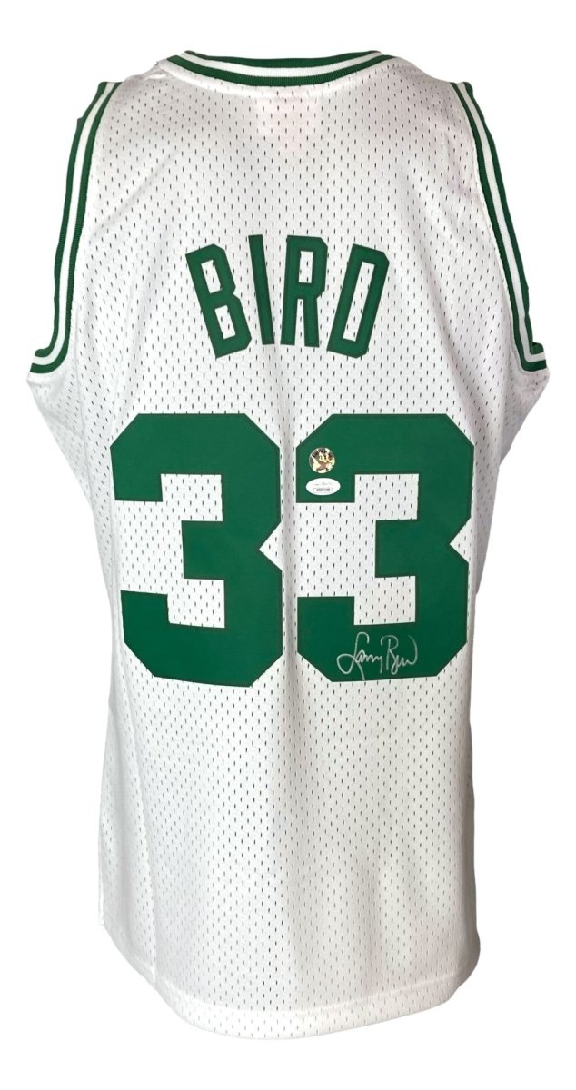 Larry Bird Signed Celtics White M&N Hardwood Classics Swingman Jersey JSA