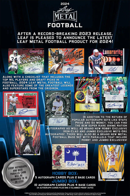 Leaf Trading Cards - 2024 Leaf Metal American Football (NFL) - Hobby Box