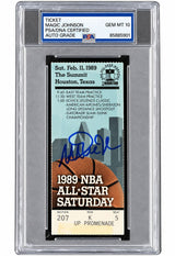 Magic Johnson Signed 1989 NBA All-Star Game Ticket PSA/DNA Auto 10