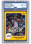 Magic Johnson Signed On Card 1986 Star #7 Lakers Trading Card PSA/DNA Gem MT 10