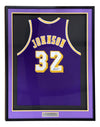 Magic Johnson Los Angeles Signed Framed Purple Basketball Jersey PSA/DNA