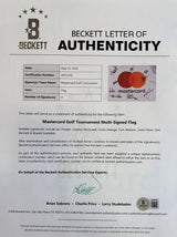 Mastercard Tournament Multi-Signed Golf Flag Tom Watson Justin Rose & More BAS