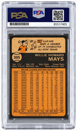 Willie Mays Signed 2001 Topps Archives #305 Mets Trading Card PSA/DNA Auto 7