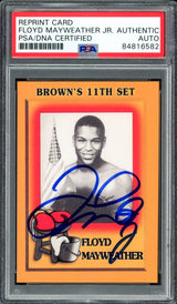 Floyd Mayweather Jr Signed Reprint 1997 Brown's Boxing #51 Rookie Card PSA/DNA