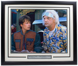 Michael J. Fox Christopher Lloyd Signed Framed 16x20 Future Photo JSA BAS