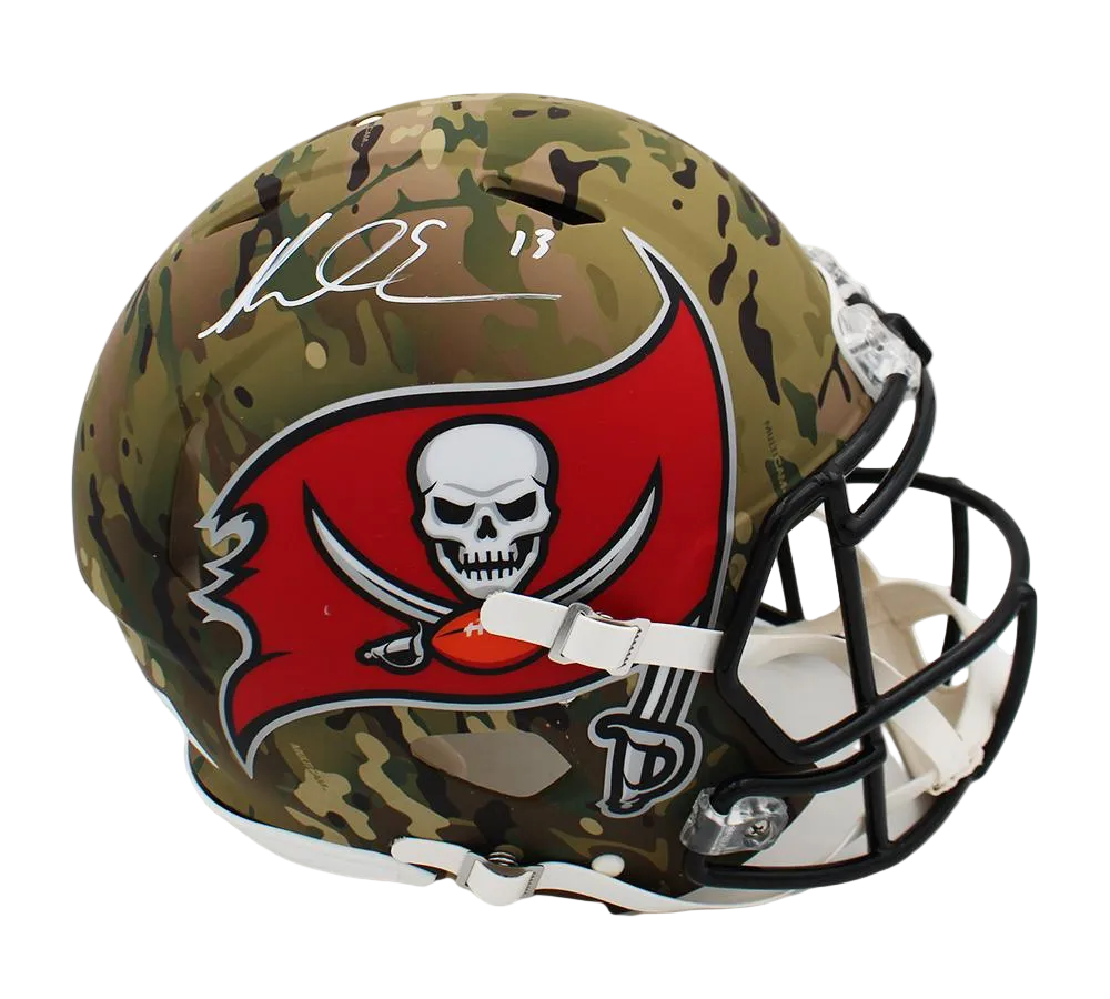 Mike Evans Autographed Buccaneers Camo Full-Size Authentic On-Field Speed Helmet (Beckett)