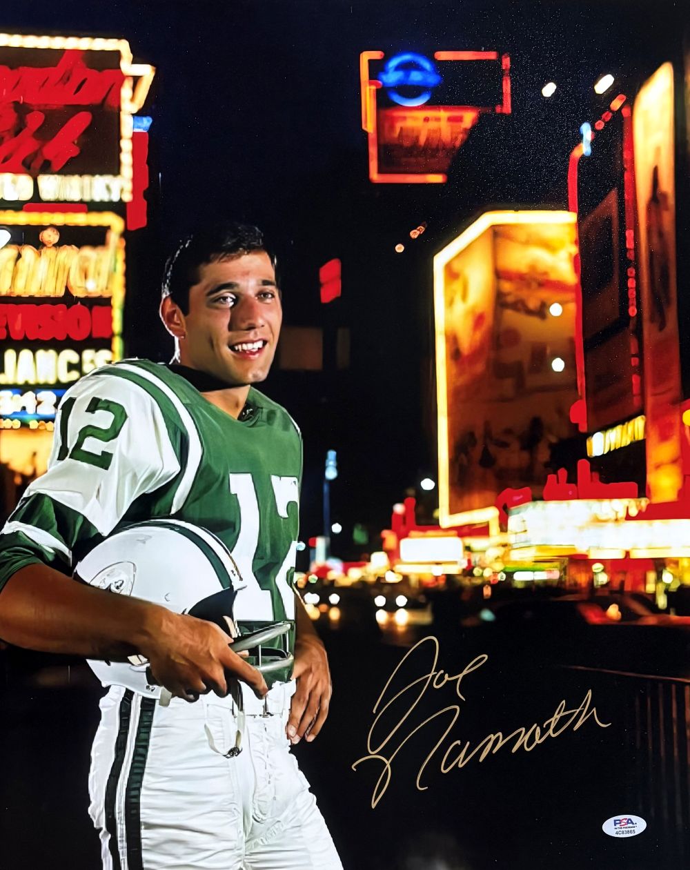 Joe Namath Signed 16x20 New York Jets Broadway Photo PSA/DNA