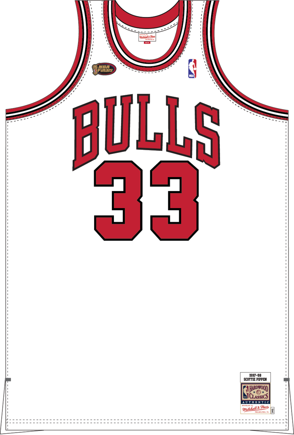 Mitchell & Ness Scottie Pippen Chicago Bulls 1997 White Home Finals Jersey