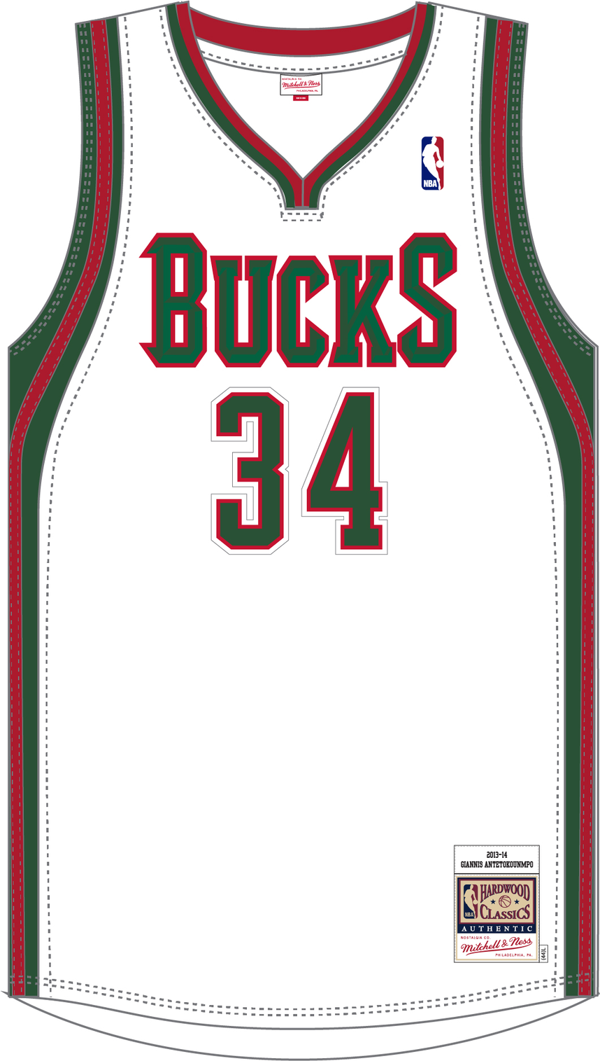 Mitchell & Ness Giannis Antetokounmpo Milwaukee Bucks 2013 White Home Jersey