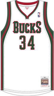 Mitchell & Ness Giannis Antetokounmpo Milwaukee Bucks 2013 White Home Jersey