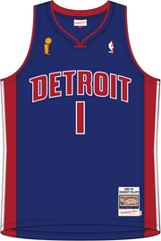 Mitchell & Ness Chauncey Billups Detroit Pistons 2003 Royal Dark Finals Jersey