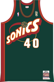 Mitchell & Ness Shawn Kemp Seattle Supersonics 1995 Dark Green Authentic Jersey
