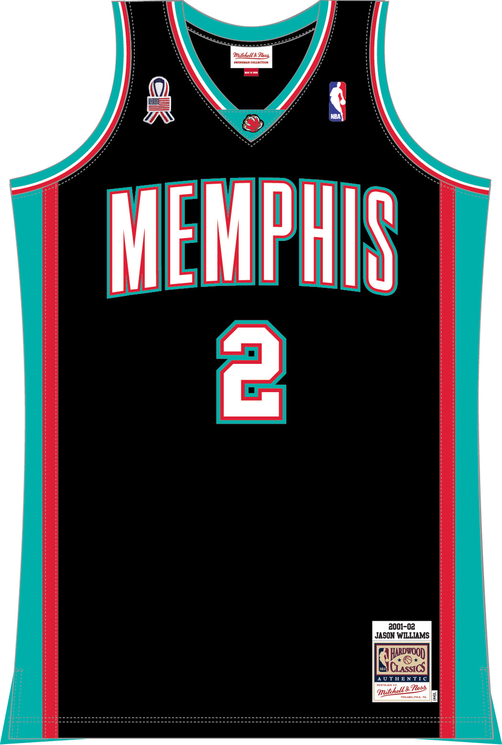 Mitchell & Ness Jason Williams Memphis Grizzlies 2001-02 Black Authentic Jersey
