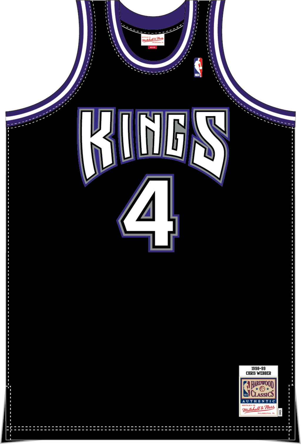 Mitchell & Ness Chris Webber Sacramento Kings 1998 Black Authentic Jersey