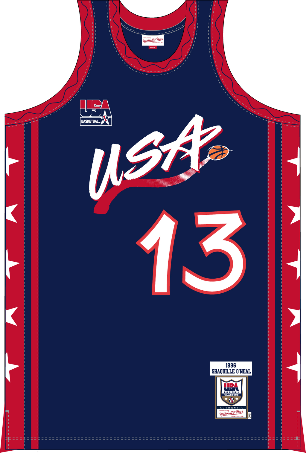 Mitchell & Ness Shaquille O'neal Team USA 1996 Navy Authentic Jersey