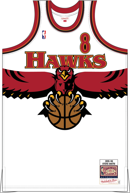 Mitchell & Ness Steve Smith Atlanta Hawks 1995 White Authentic Jersey