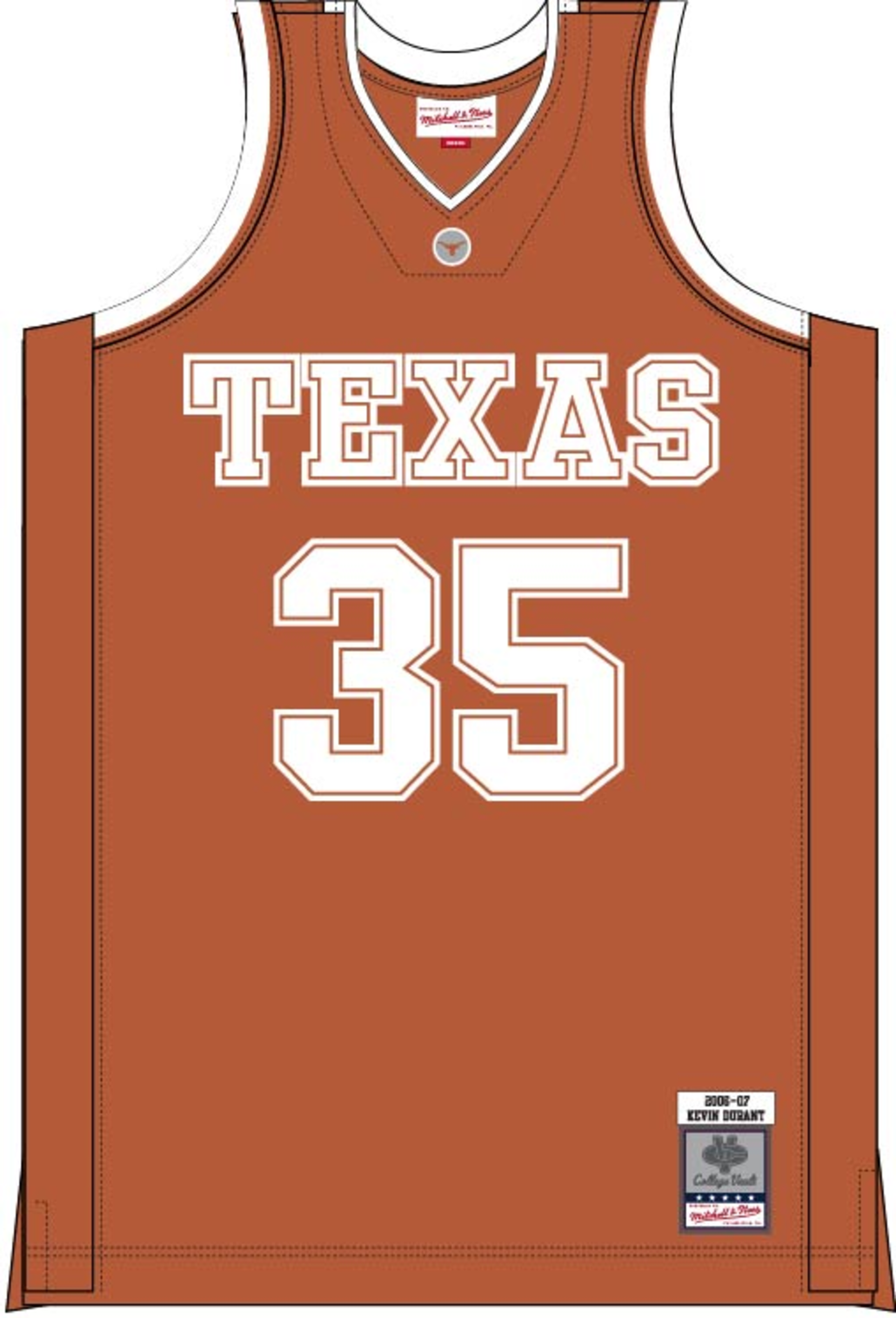 Mitchell & Ness Kevin Durant Texas Longhorns 2006 Orange Road Jersey