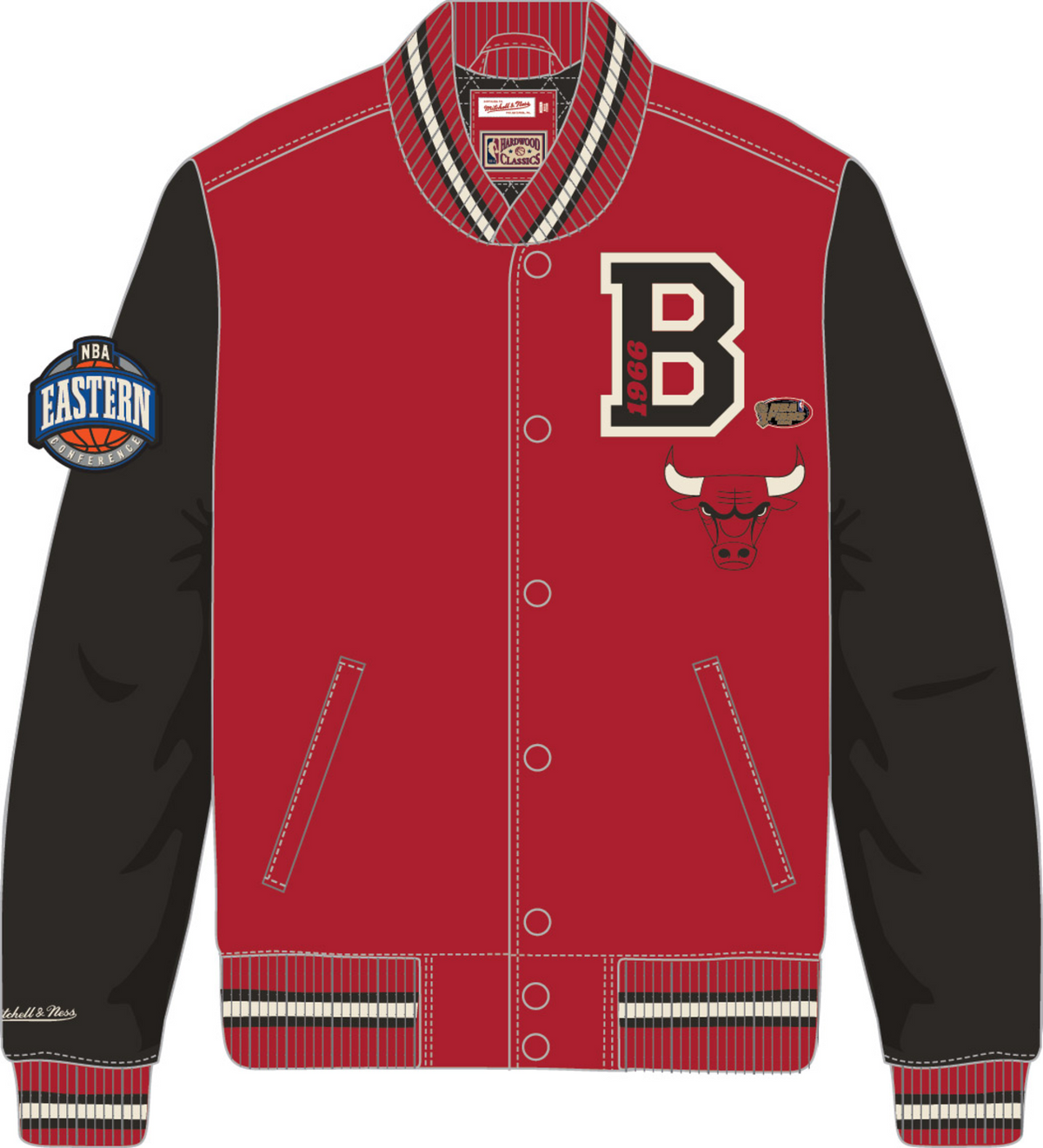 Mitchell & Ness Chicago Bulls Red/Black Team Legacy Varsity Jacket