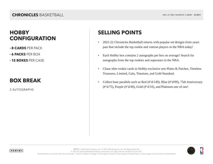 Panini - 2021/22 Chronicles Basketball (NBA) - Hobby Box