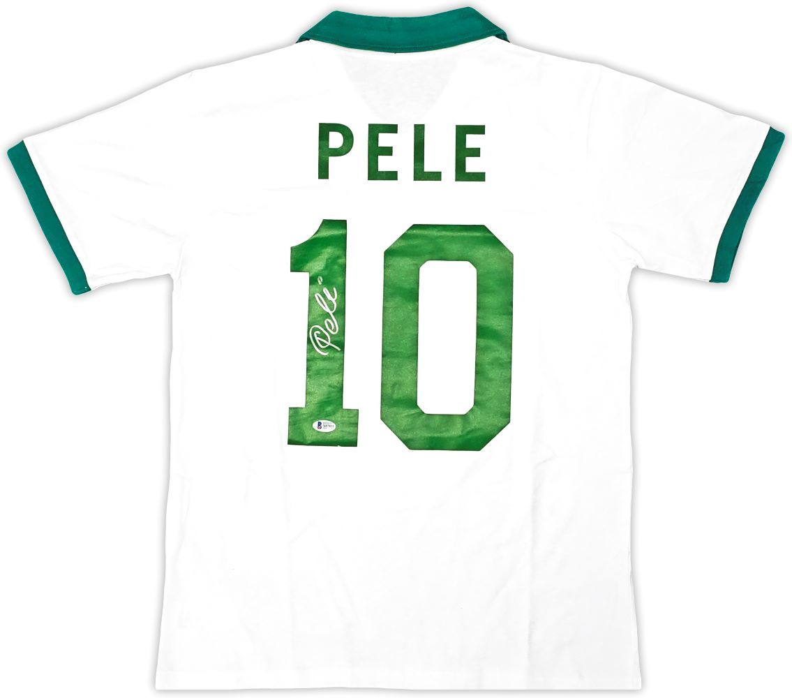 Pele New York Signed White Soccer Jersey BAS