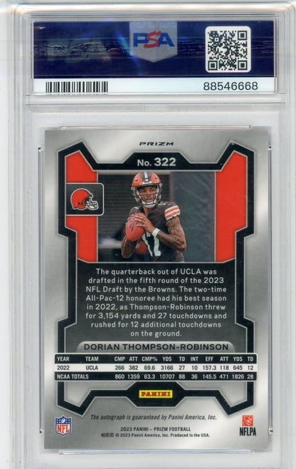 Dorian Thompson-Robinson 2023 Panini Prizm Autograph Pink Prizm Rookie Card PSA 10