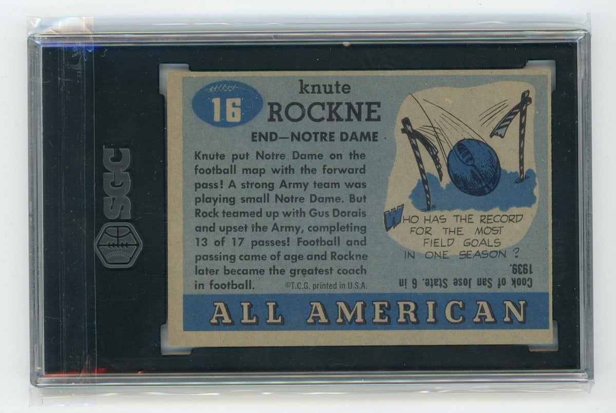 Knute Rockne 1955 Topps All American #16 Sgc 5