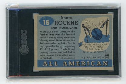 Knute Rockne 1955 Topps All American #16 Sgc 5