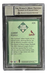 Albert Pujols Signed 2001 Fleer Platinum #435 Cardinals Rookie Card BAS Auto 10