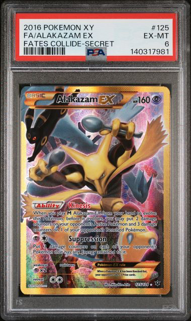 Alakazam Ex - 125/124 - Fates Collide - 2016 Pokemon - PSA 6