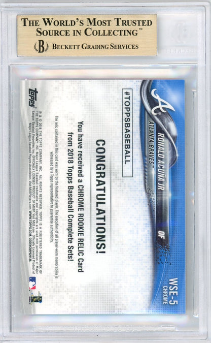 Ronald Acuna Jr. 2018 Topps Chrome Rookie Relics Jersey BGS 9.5