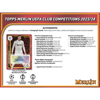 2023/24 Topps Uefa Club Competitions Merlin Chrome Soccer Hobby Box